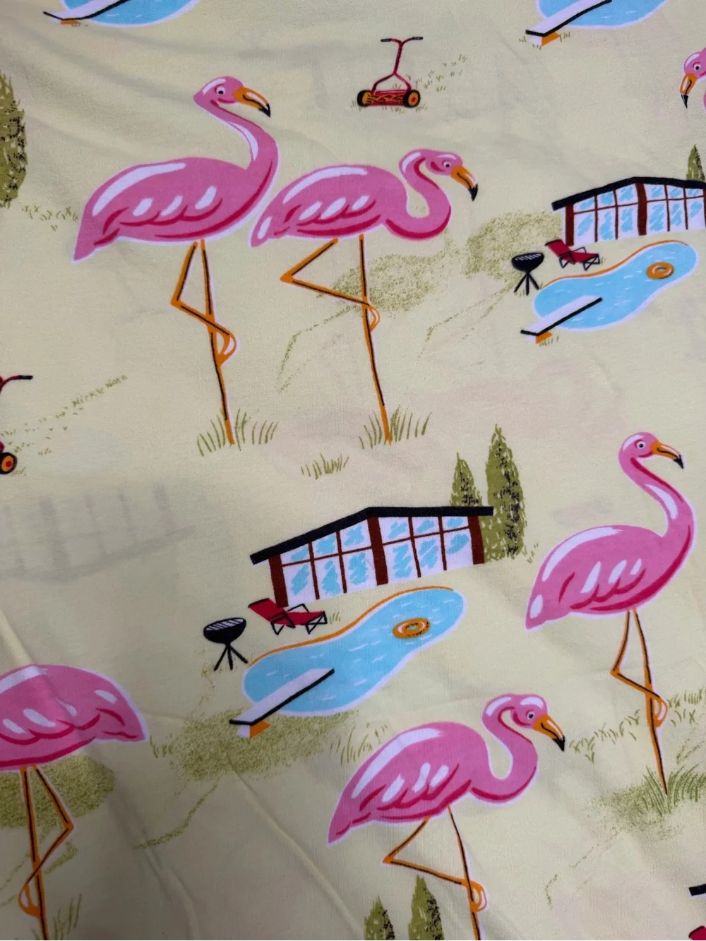 Nick & Nora Retired Flamingo Poolside Sheet Set Flat Sheet Pillowcase Y2K